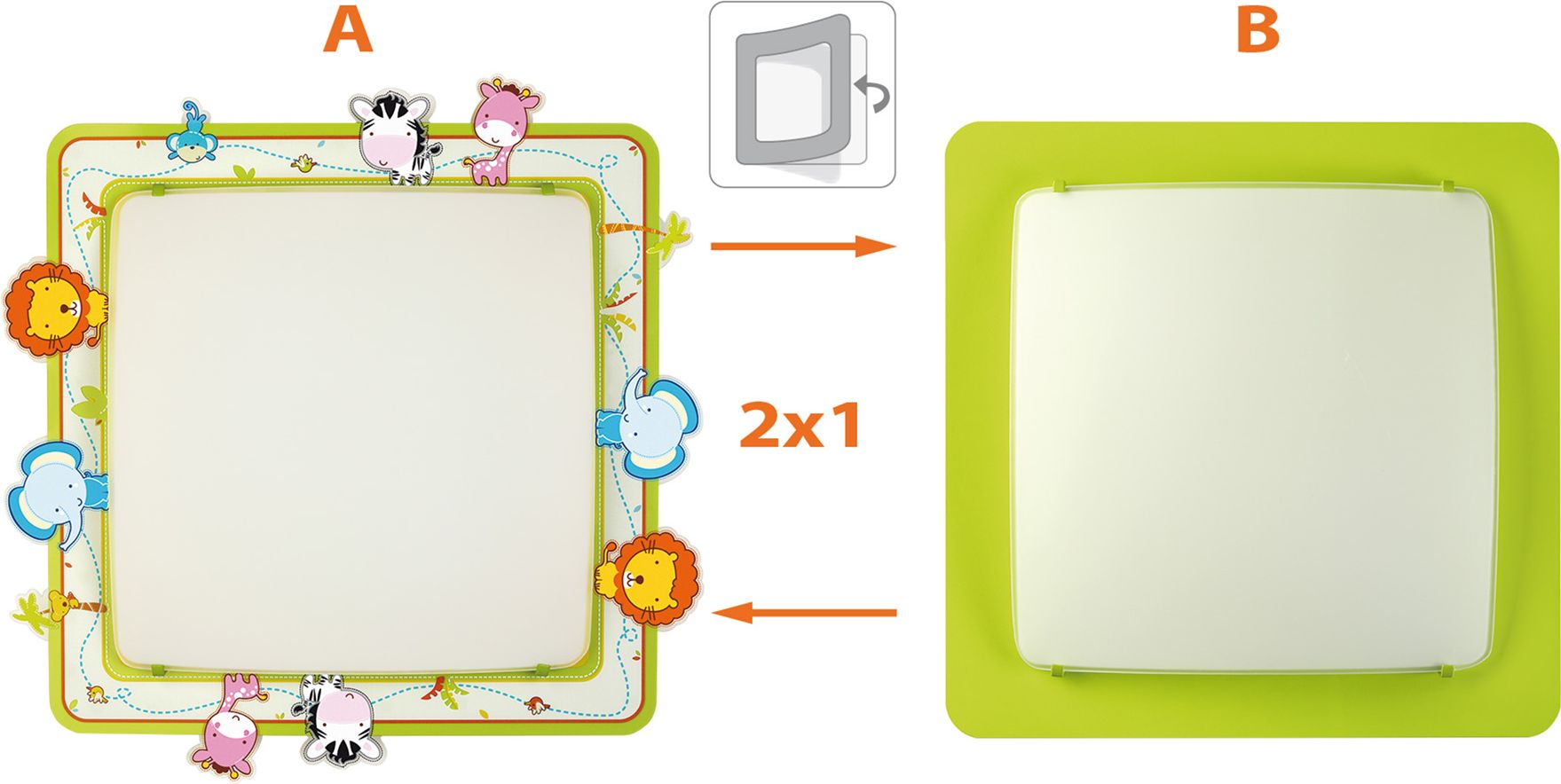 Dalber Little Zoo 63116 dětské stropní svítidlo - obrázek 3