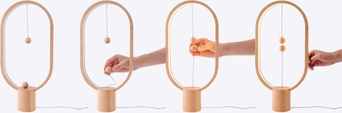 Allocacoc Heng Balance Lamp Plastic Ellipse USB, červená lampička - obrázek 2
