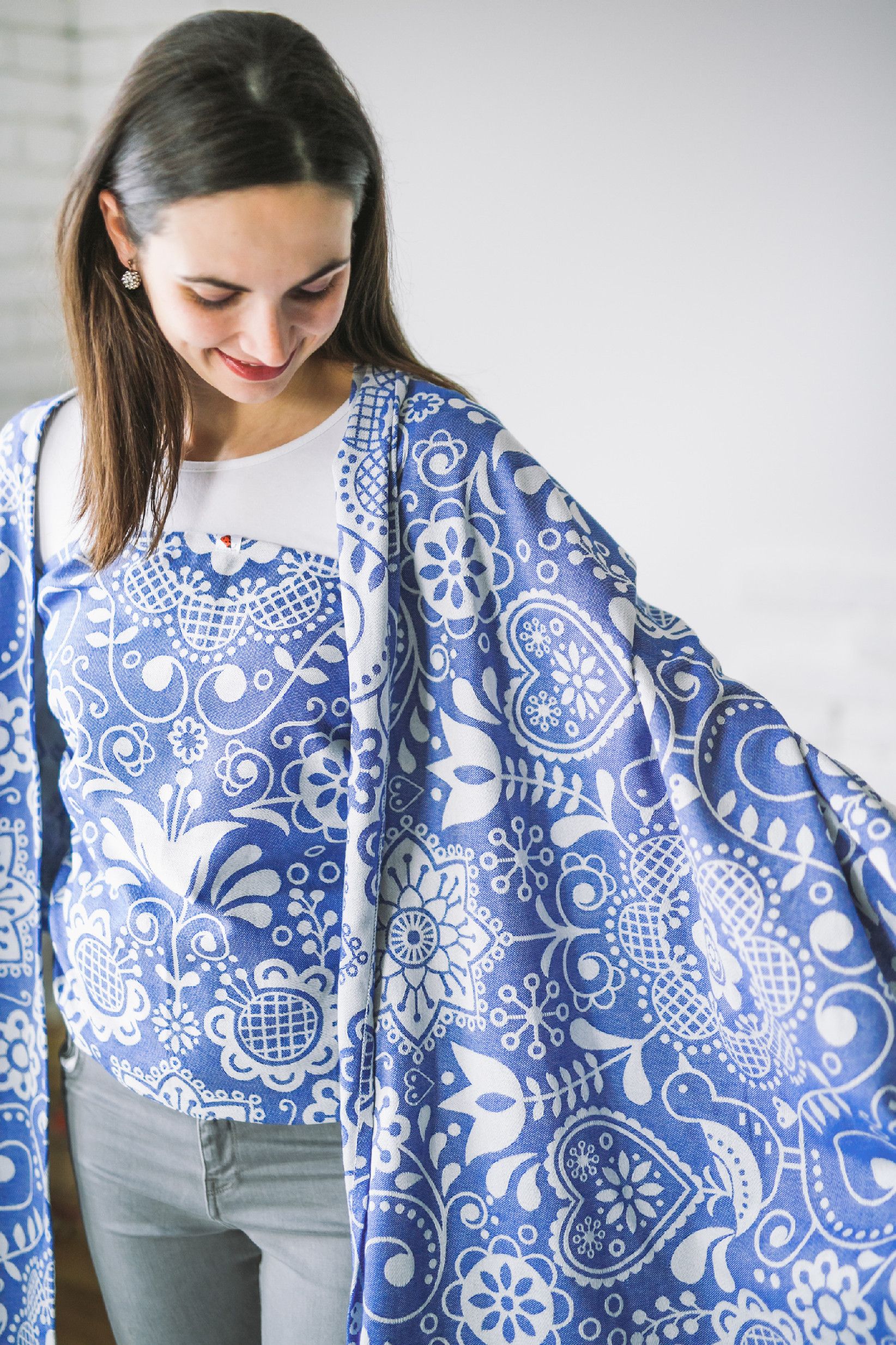 Be Lenka Šátek Lenka Folk - modrý Velikost: 4,2 m - obrázek 4