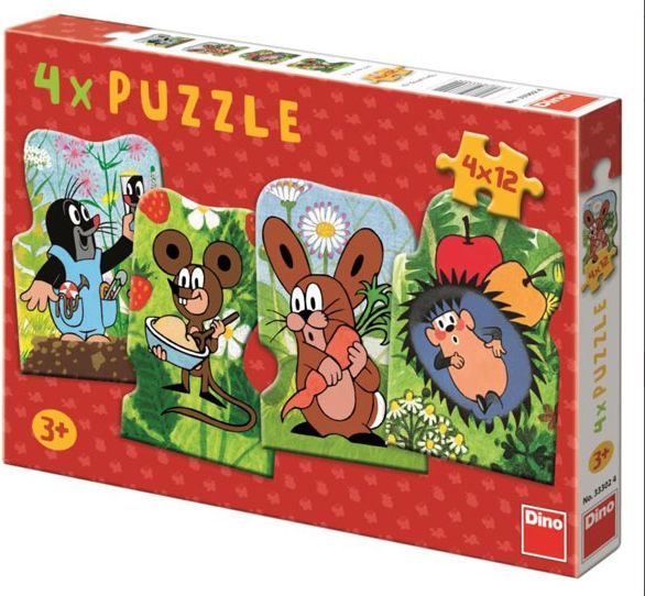Dino baby puzzle Krteček 4x12 dílků - obrázek 1