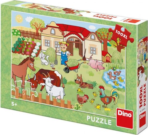Dino Puzzle 100 dílků xl Zvířátka na statku - obrázek 1