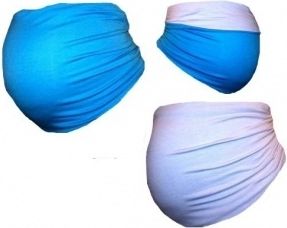 Be MaaMaa Be MaaMaa Těhotenský pás DUO - modrá s bílou, vel. XL - obrázek 1