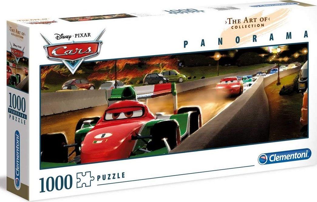 CLEMENTONI Panoramatické puzzle Auta 1000 dílků - obrázek 2