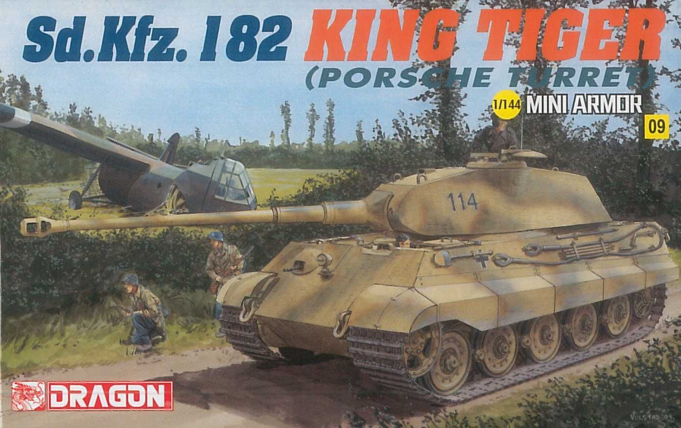 DRAGON Model Kit tank 14114 - Kingtiger Porsche (1:144) - obrázek 1