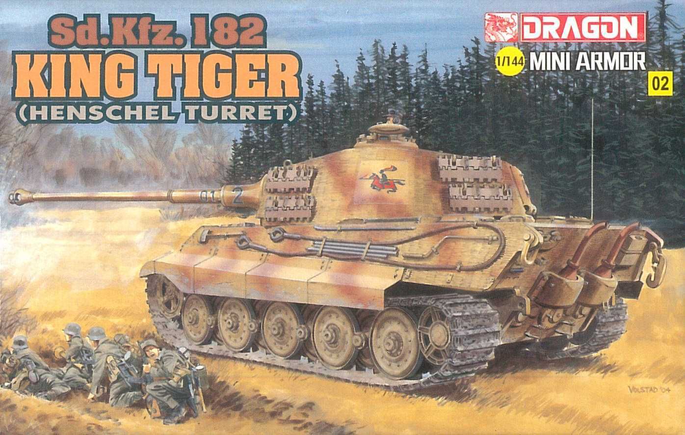 DRAGON Model Kit tank 14102 - Kingtiger Henschel (1:144) - obrázek 1