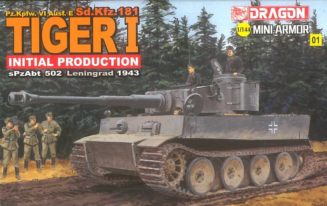 DRAGON Model Kit tank 14101 - Tiger I Initial (1:144) - obrázek 1