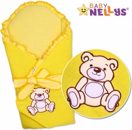Zavinovačka s výztuží TEDDY BEAR Baby Nellys - jersey - krémově/žlutá - obrázek 1