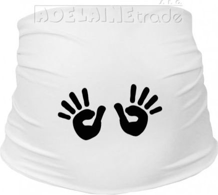 Těhotenský pás s ručičkami - bílý, Velikosti těh. moda S/M - obrázek 1