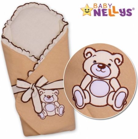 Zavinovačka s výztuží TEDDY BEAR Baby Nellys- jersey - hnědá - obrázek 1