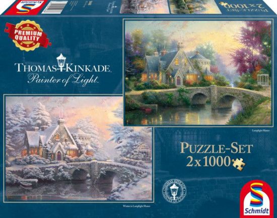 SCHMIDT Puzzle Jaro a zima v Lamplight Manor 2x1000 dílků - obrázek 1