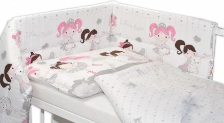 Mantinel s povlečením PRINCESS Baby Nellys - šedá, Velikost povlečení 120x90 - obrázek 1