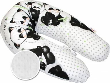 Kojící polštář - relaxační poduška Minky Baby Nellys, Panda bílá - obrázek 1