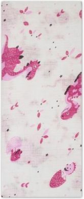 Tetrová plenka Basic 70x80cm - Dino růžový v bílé - obrázek 1