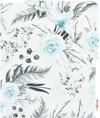 Dětské bavlněné prostěradlo do postýlky - Flowers - mátové, Rozměry 120x60 - obrázek 1