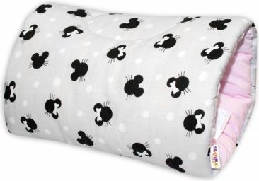 Bavlněný kojící polštář na ruku Baby Nellys - Minnie, šedá/růžová - obrázek 1