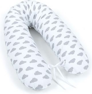 Kojící polštář - relaxační poduška Multi Mráčky šedé na bílém - obrázek 1