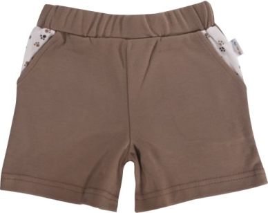 Kojenecké bavlněné kalhotky, kraťásky Mamatti Tlapka - hnědé, Velikost koj. oblečení 98 (24-36m) - obrázek 1