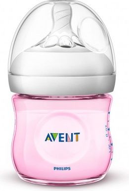 Kojenecká láhev Avent Natural 125 ml růžová, Růžová - obrázek 1