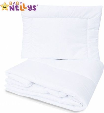 Peřinka a polštář do postýlky 120x90+40x60 Baby Nellys - bílé, Velikost povlečení 120x90 - obrázek 1