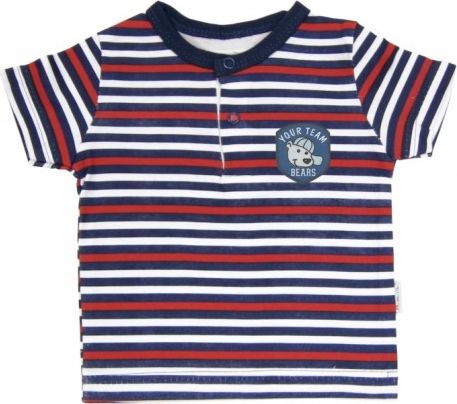 Polo tričko krátký rukáv Mamatti - Panda proužek, Velikost koj. oblečení 74 (6-9m) - obrázek 1