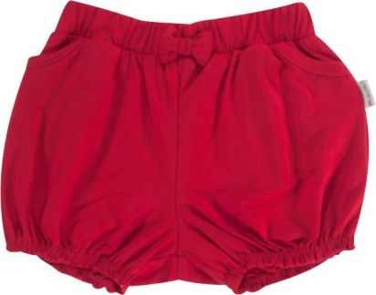 Kojenecké bavlněné kalhotky, kraťásky s mašlí Mamatti Love Girl - červené, Velikost koj. oblečení 74 (6-9m) - obrázek 1