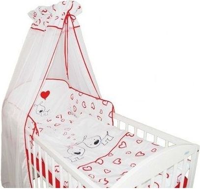 Mantinel s povlečením PUPPY LOVE - červené se srdíčky, Velikost povlečení 135x100 - obrázek 1
