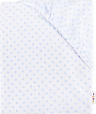 Dětské bavlněné prostěradlo do postýlky - Puntíčky - modré, Rozměry 140x70 - obrázek 1