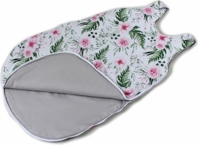 Bavlněný spací vak Květinky - vnitřek šedý, 48x80cm - obrázek 1