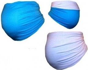 Těhotenský pás DUO - modrá s bílou, Velikosti těh. moda L (40) - obrázek 1