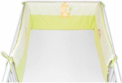 Baby Nellys Mantinel do postýlky 35x180 cm - zelený opička/žirafka - obrázek 1