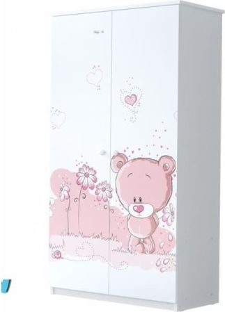 BabyBoo Dětská skříň - Medvídek STYDLÍN růžový, D19 - obrázek 1