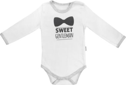 Kojenecké body Gentleman - dlouhý rukáv, bílé - obrázek 1