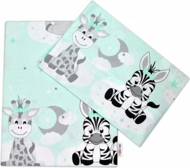2-dílné bavlněné povlečení Safari Baby - mátové, Velikost povlečení 120x90 - obrázek 1