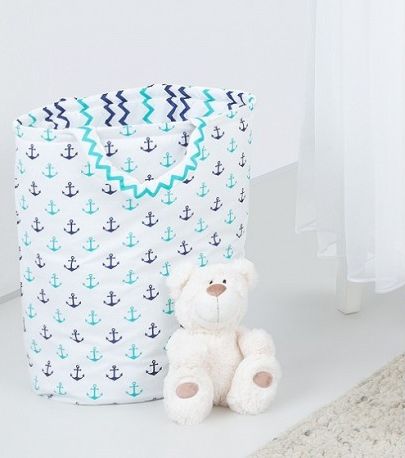 Box na hračky - oboustranný, kotvy / cik cak granatový - obrázek 1