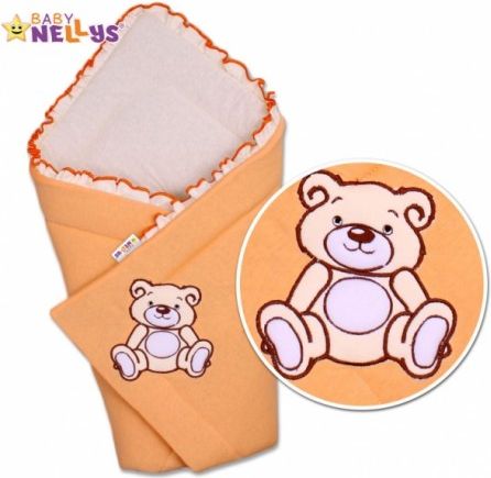Zavinovačka TEDDY BEAR Baby Nellys - jersey - losos/meruňka - obrázek 1