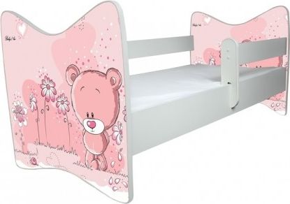 BabyBoo Dětská postýlka LUX Medvídek STYDLÍN růžový 140x70 cm + ŠUPLÍK - obrázek 1
