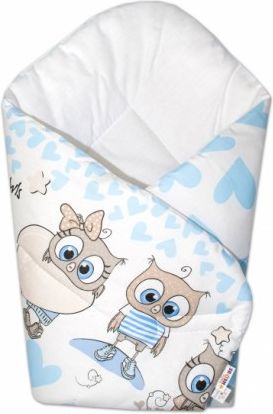 Novorozenecká zavinovačka Cute Owls - modrá - obrázek 1