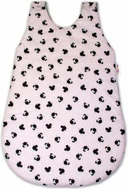 Bavlněný spací vak Baby Nellys, Minnie, 74 cm - růžový/šedý - obrázek 1