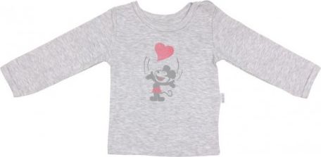 Bavlněné tričko Little mouse - dlouhý rukáv - šedé, Velikost koj. oblečení 74 (6-9m) - obrázek 1