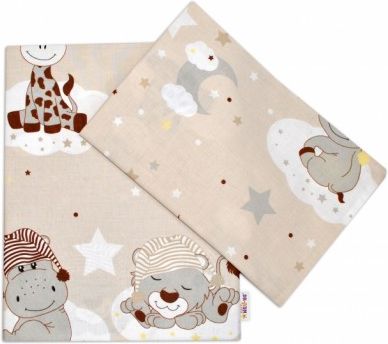 2-dílné bavlněné povlečení Safari Baby - béžové, Velikost povlečení 135x100 - obrázek 1