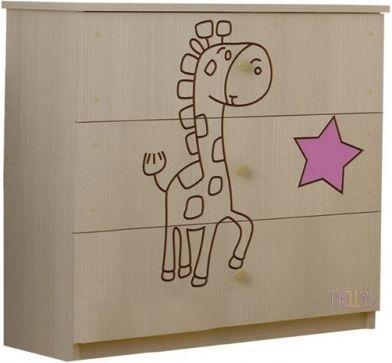 Dětská komoda - Žirafka růžová - obrázek 1