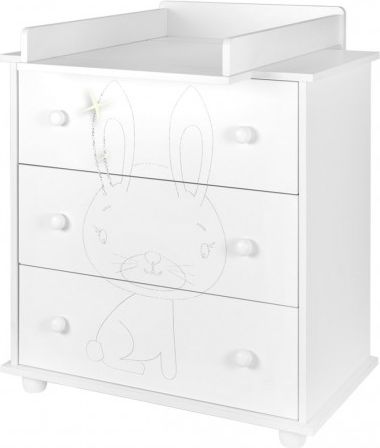 Dětská komoda New Baby Králíček bílá, Bílá - obrázek 1