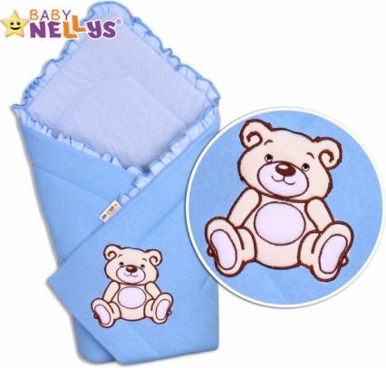 Zavinovačka TEDDY BEAR Baby Nellys - jersey - modrá - obrázek 1