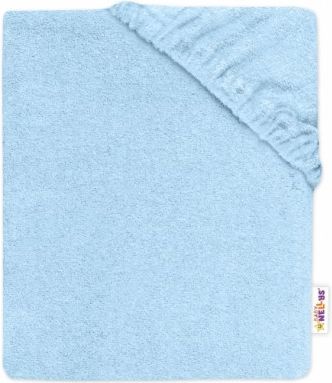 Baby Nellys Dětské froté prostěradlo do postýlky - sv. modré, Rozměry 120x60 - obrázek 1