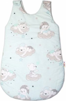 Bavlněný spací vak Baby Nellys, Mráček, 74 cm - mátový - obrázek 1