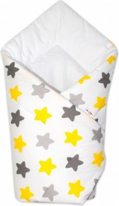 Baby Nellys Zavinovačka Klasik - Barevné hvězdičky - žluté/šedé - obrázek 1