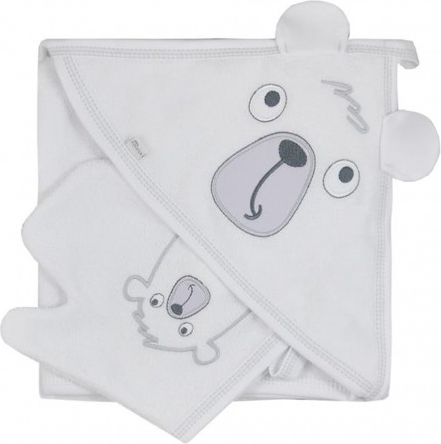 Dětská osuška s žínkou Koala Yogi white, Bílá - obrázek 1