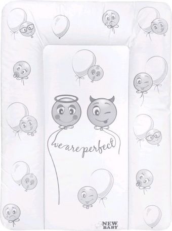 Přebalovací podložka měkká New Baby Emotions bílá 85x70cm, Bílá - obrázek 1