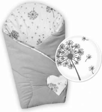 Oboustranná zavinovačka Baby Nellys, Velvet - Pampelišky šedá - obrázek 1
