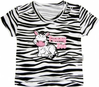 Tričko krátký rukáv Mamatti - Zebra v ZOO, Velikost koj. oblečení 80 (9-12m) - obrázek 1